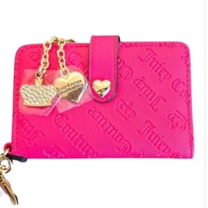 Juicy Couture Pink Card Holder with Gold Accents NWOT. Not a mark or scratch